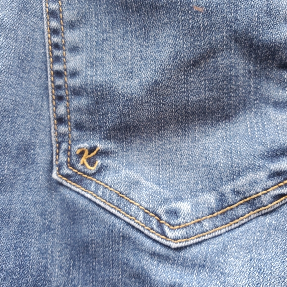 Kut From the Kloth Distressed High Rise Crop Straight Leg Raw Hem Jeans Size 16 - Picture 3 of 12